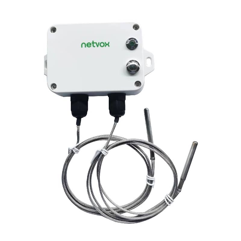 Netvox R718B250 - Wireless 2-Gang Temperature Sensor- PT1000 Round Head Probe(-40°~500°)