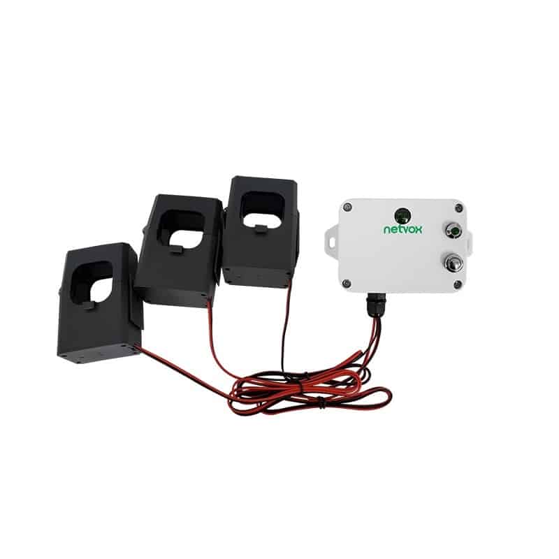 Netvox R718NL363-Wireless Light Sensor and 3-Phase Current Meter with 3x630A Clamp-On CT