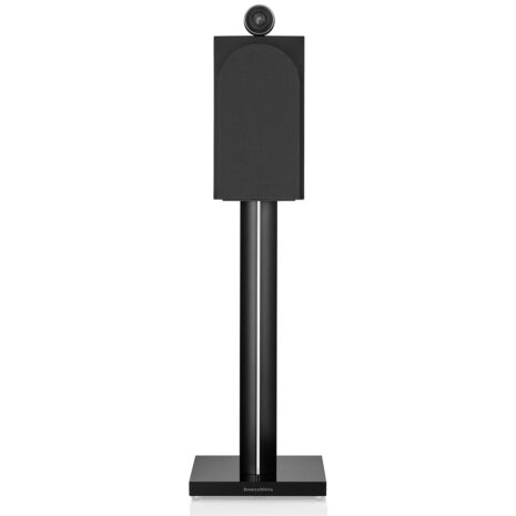 front view with stand bowers and wilkins 705 s3 bookshelf black
