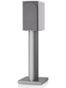 bowers and wilkins 706 s3 bookshelf side view w/ stand and grille white