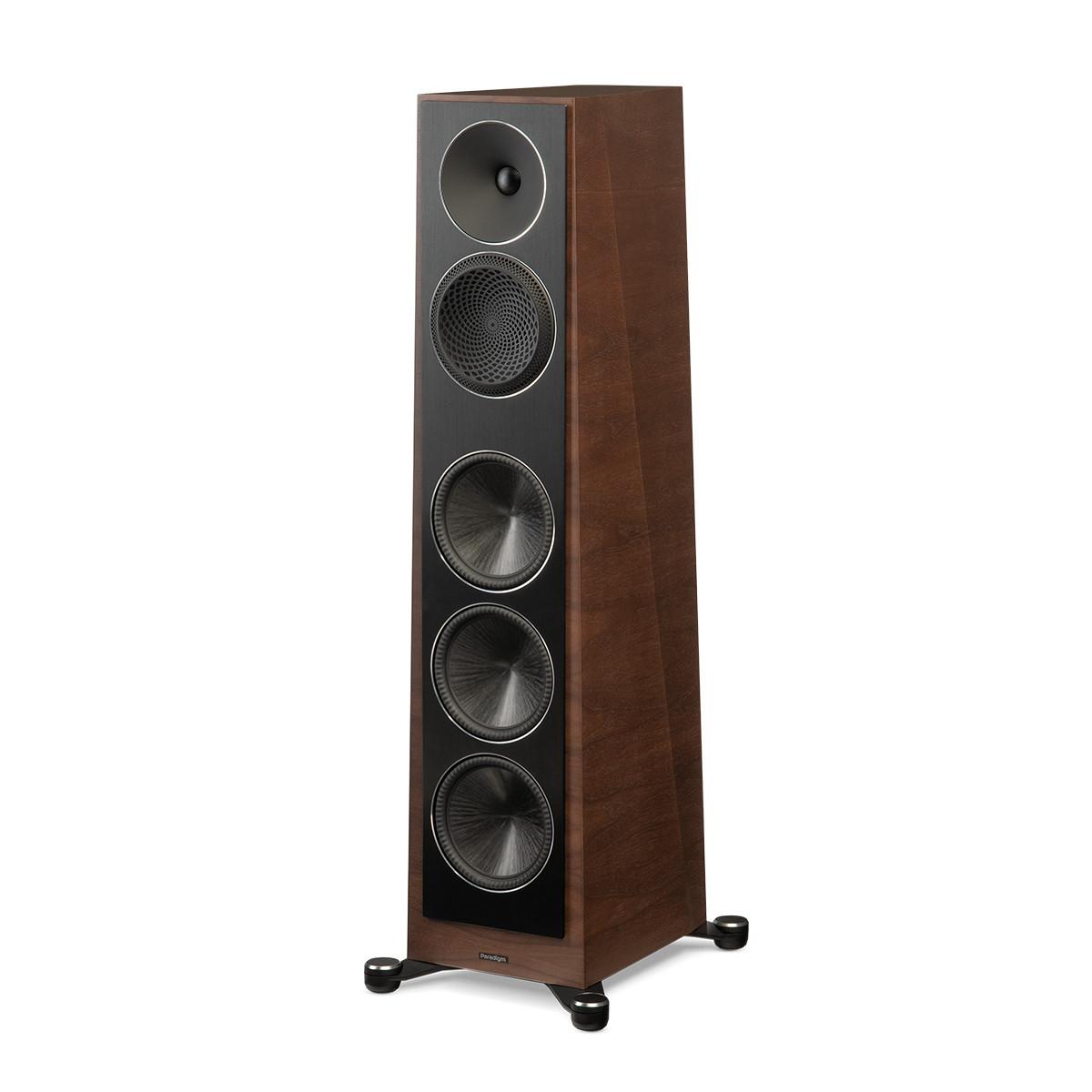 Paradigm Founder 120H Floor Standing Speakers - walnut front view angled