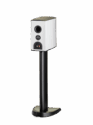 Paradigm Premier 200b Bookshelf Speakers white on stand back view