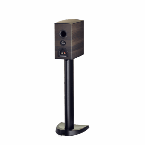 Paradigm Premier 200b Bookshelf Speakers espresso on stand back view