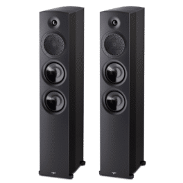 Paradigm Premier 800F Floor Standing Speakers black front angled view without gril