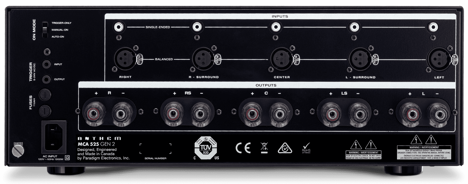 Anthem MCA 525 GEN 2 5-Channel Power Amplifier