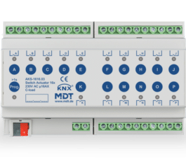 MDT Switch Actuator 16-fold, 8SU MDRC, 16 A, 230 V AC, C-load, standard, 140 µF