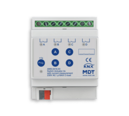MDT Switch Actuator 4-fold, 4SU MDRC, 16 A, 230 V AC, C-load, standard, 140 μF, current measurement