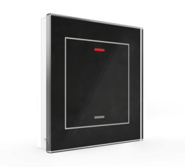 MDT Glass Push Button II Lite 1-fold, RGBW, neutral, Black