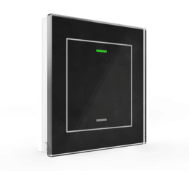 MDT Glass Push Button II Lite 1-fold, RGBW, neutral, with temperature sensor, Black