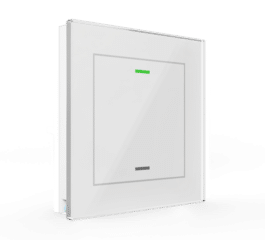 MDT Glass Push Button II Lite 1-fold, RGBW, neutral, with temperature sensor, White
