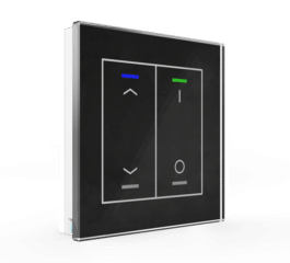 MDT Glass Push Button II Lite 2-fold, RGBW, blinds and switch, with temperature sensor, Black