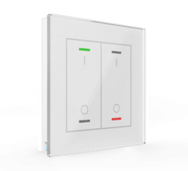 MDT Glass Push Button II Lite 2-fold, RGBW, switch, with temperature sensor, White