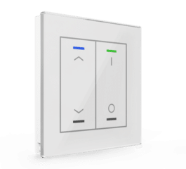 MDT Glass Push Button II Lite 2-fold, RGBW, blinds and switch, with temperature sensor, White