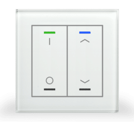 MDT Glass Push Button II Lite 2-fold, RGBW, switch and blinds, with temperature sensor, White