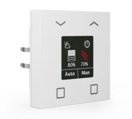 MDT Blind Push Button Smart 55 4-fold with colour display, White glossy finish