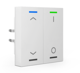 MDT Push Button Lite 55 2-fold, RGBW, blinds and switch, White glossy finish