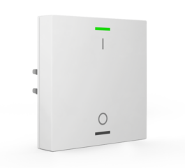 MDT Push Button Lite 55 1-fold, RGBW, switch, with temperature sensor, White glossy finish