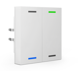 MDT Push Button Lite 55 2-fold, RGBW, neutral, with temperature sensor, White glossy finish