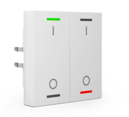 MDT Push Button Lite 55 2-fold, RGBW, switch, with temperature sensor, White glossy finish