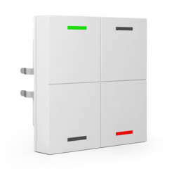 MDT Push Button Lite 55 4-fold, RGBW, neutral, with temperature sensor, White glossy finish