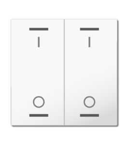 MDT Rocker for the KNX Push Button Light 55 2 gang, white glossy finish, switch