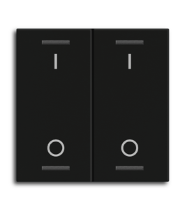 MDT Rocker for the KNX Push Button Light 55 2 gang, Black matt, switch