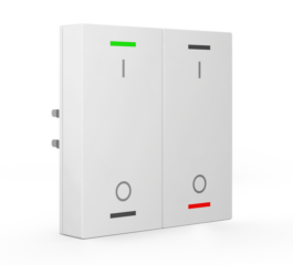 MDT Push Button Lite 63 2-fold, RGBW, switch, studio white glossy finish