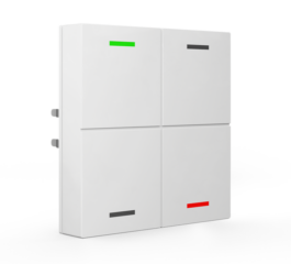 MDT Push Button Lite 63 4-fold, RGBW, neutral, studio white glossy finish