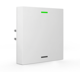 MDT Push Button Lite 63 1-fold, RGBW, neutral, with temperature sensor, studio white glossy finish