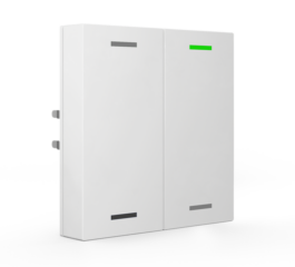MDT Push Button Lite 63 2-fold, RGBW, neutral, with temperature sensor, studio white glossy finish