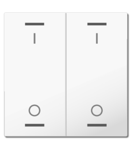 MDT Rocker for the KNX Push Button Light 63 2 gang, studio white glossy finish, switch