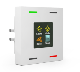 MDT Push Button Smart 63 4-fold with colour display and T-/H-sensor, studio white glossy finish