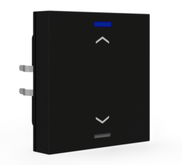 MDT KNX Push Button Lite 55 1 gang, RGBW, blinds, with temperature sensor, Black matt
