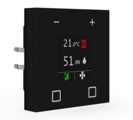 MDT KNX Room Temperature Controller Smart 55, Black matt