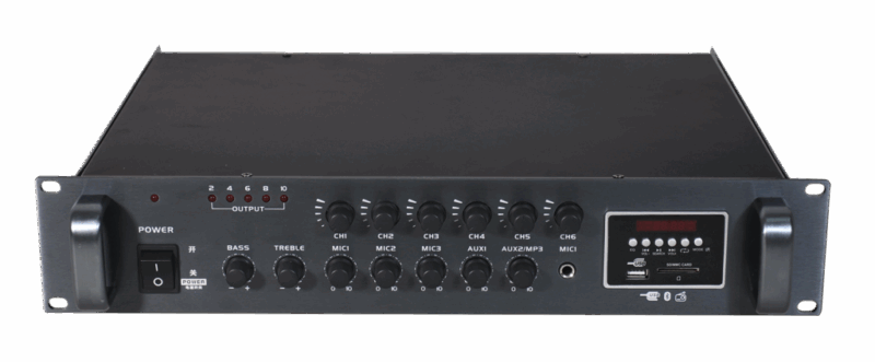 Lucky Tone MZ-200BT 70W Mixer Power Amplifier with USB and Tuner - 6 Zones